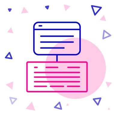 Satır Sunucusu, Data, Web sunucu simgesi beyaz arkaplanda izole edildi. Renkli taslak konsepti. Vektör