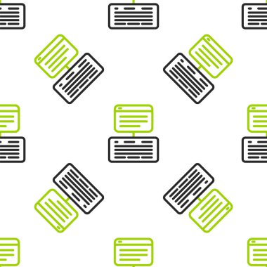 Satır Sunucusu, Data, Web Sunucu simgesi izole edilmiş beyaz arkaplan üzerinde kusursuz desen. Vektör