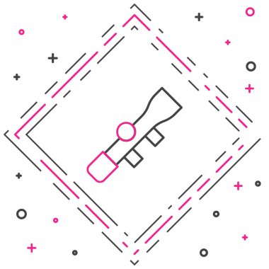 Keskin nişancı optik görüş ikonu beyaz arka planda izole edildi. Keskin nişancı dürbünü. Renkli taslak konsepti. Vektör