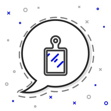 Çizgi kesme tahtası simgesi beyaz arkaplanda izole edildi. Kesme tahtası sembolü. Renkli taslak konsepti. Vektör