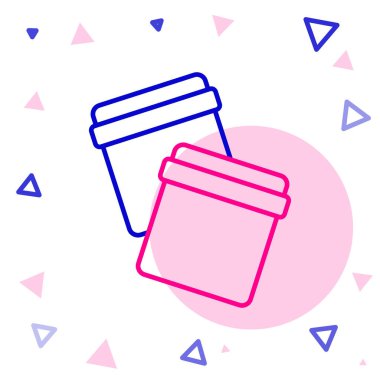 Beyaz arkaplanda izole edilmiş plastik plastik poşet. Renkli taslak konsepti. Vektör