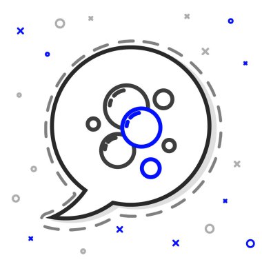 Beyaz arka planda izole edilmiş sabun köpükleri ikonu. Renkli taslak konsepti. Vektör