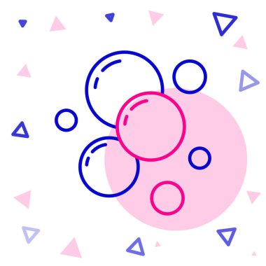 Beyaz arka planda izole edilmiş sabun köpükleri ikonu. Renkli taslak konsepti. Vektör