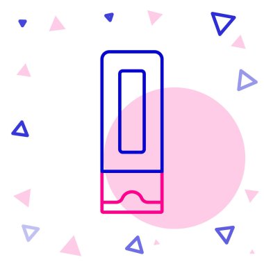 Beyaz arka planda izole edilmiş bir şampuan ikonu çizgisi. Renkli taslak konsepti. Vektör