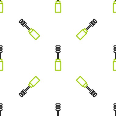 Çizgi Mascara fırça simgesi beyaz arkaplanda izole edilmiş pürüzsüz desen. Vektör