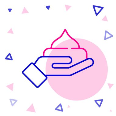 Beyaz arkaplanda çizgi kremi ya da losyon kozmetik tüp simgesi izole edilmiş. Kadınlar için vücut bakım ürünleri. Renkli taslak konsepti. Vektör