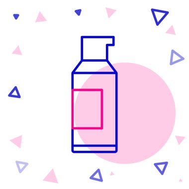 Saç spreyi için çizgi spreyi, deodorant, beyaz arka planda izole edilmiş terleme önleyici ikon. Renkli taslak konsepti. Vektör
