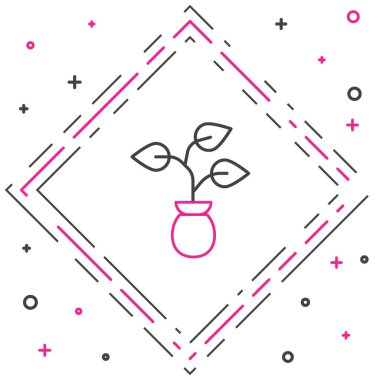 Çizgi Bitkisi simgesi beyaz arkaplanda izole edildi. Tohum ve tohum. İşaret bırakıyor. Yaprak doğası. Renkli taslak konsepti. Vektör