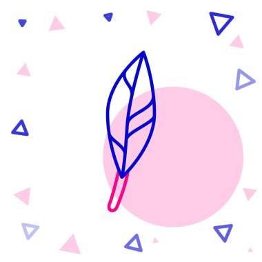 Hat Sihirli tüy simgesi beyaz arkaplanda izole edildi. Renkli taslak konsepti. Vektör