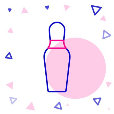 Çizgi Bowling pin simgesi beyaz arkaplanda izole edildi. Renkli taslak konsepti. Vektör