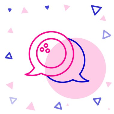 Çizgi bowling topu simgesi beyaz arkaplanda izole edildi. Spor malzemeleri. Renkli taslak konsepti. Vektör