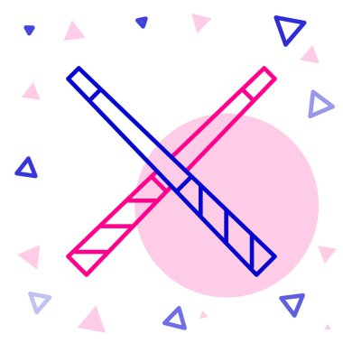 Çizgiyi aşan bilardo işaretleri simgesi beyaz arkaplanda izole edildi. Renkli taslak konsepti. Vektör