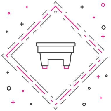 Çizgi bilardo masası simgesi beyaz arkaplanda izole edildi. Bilardo masası. Renkli taslak konsepti. Vektör