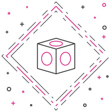 Çizgi bilardo tebeşiri simgesi beyaz arkaplanda izole edildi. Bilardo ıstakası için tebeşir bloğu. Renkli taslak konsepti. Vektör