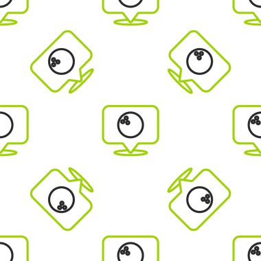 Çizgi haritası işaretleyicisi, beyaz arkaplanda izole edilmiş bowling topu simgesi. Spor malzemeleri. Vektör