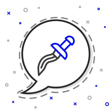 Hançer çizgi simgesi beyaz arkaplanda izole edildi. Bıçak ikonu. Keskin bıçaklı kılıç. Renkli taslak konsepti. Vektör