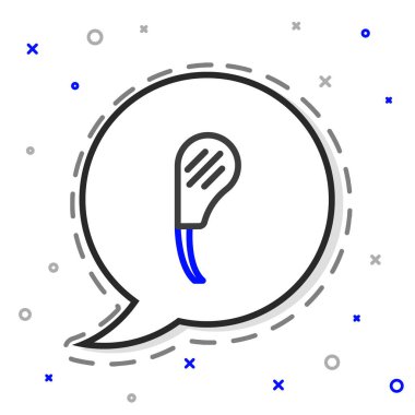 Kaburga eti ikonu beyaz arka planda izole edilmiş. Biftek baltası. Bir parça et. Renkli taslak konsepti. Vektör