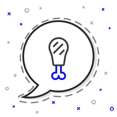 Tavuk budu simgesi beyaz arkaplanda izole edildi. Tavuk budu. Renkli taslak konsepti. Vektör