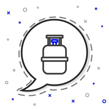 Beyaz arka planda Propan gazı ikonu izole edildi. Yanabilir benzin deposu ikonu. Renkli taslak konsepti. Vektör