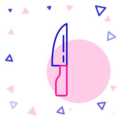 Barbekü bıçağı simgesi beyaz arkaplanda izole edildi. Mutfak bıçağı ikonu. Barbekü bıçağı işareti. Barbekü ve ızgara aleti. Renkli taslak konsepti. Vektör