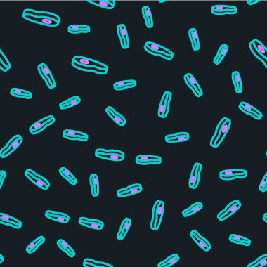 Line Biftek ikonu, siyah arka planda kusursuz desen izole etti. Vektör