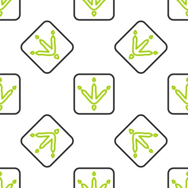 Çizgili Tavuk Pençesi ayak izi ikonu beyaz arka planda izole edilmiş kusursuz desen. Horoz damgası. Vektör