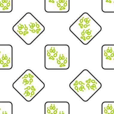 Fox çizgisi ayak izi ikonu beyaz arkaplanda izole edilmiş kusursuz desen. Vektör