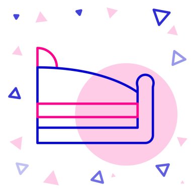 Beyaz arkaplanda izole edilmiş bir pasta simgesi parçası. Doğum günün kutlu olsun. Renkli taslak konsepti. Vektör