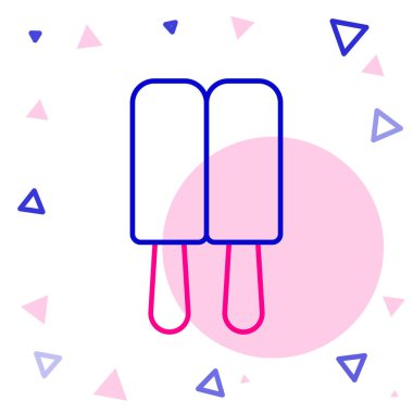 Çubuk ikonundaki çizgi dondurma beyaz arka planda izole edilmiş. Güzel sembol. Renkli taslak konsepti. Vektör