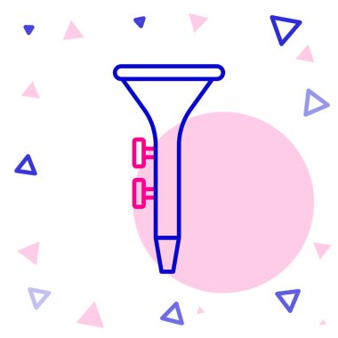 Çizgi müzik aleti davul ve but çubukları simgesi beyaz arkaplanda izole edildi. Renkli taslak konsepti. Vektör