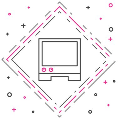 Satır Ses yardımcısı simgesi beyaz arkaplanda izole edildi. Ses kontrol arayüzü akıllı hoparlör. Renkli taslak konsepti. Vektör