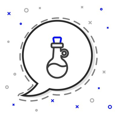 Beyaz arka planda izole edilmiş zeytin yağı ikonu çizgisi. Zeytinyağı ikonlu sürahi. Renkli taslak konsepti. Vektör