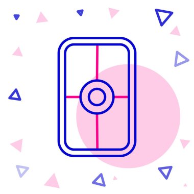 Beyaz arka planda Yunan süs ikonu olan Yunan kalkanı. Renkli taslak konsepti. Vektör