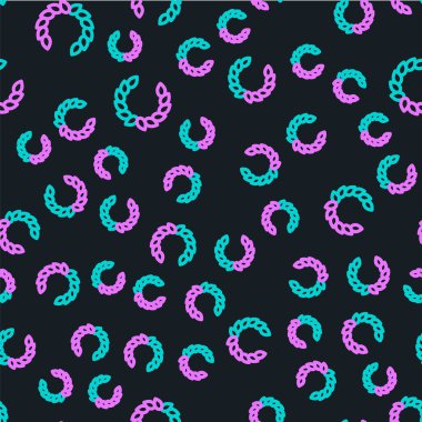 Laurel çelenk ikonu siyah arka planda izole edilmiş kusursuz desen. Zafer sembolü. Vektör