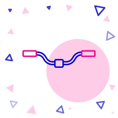 Çizgi Bisiklet gidon simgesi beyaz arkaplanda izole edildi. Renkli taslak konsepti. Vektör