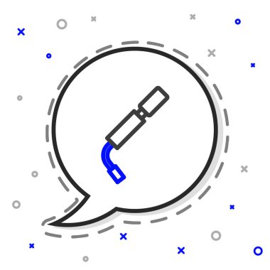 Bisiklet hava pompası simgesi beyaz arkaplanda izole edildi. Renkli taslak konsepti. Vektör