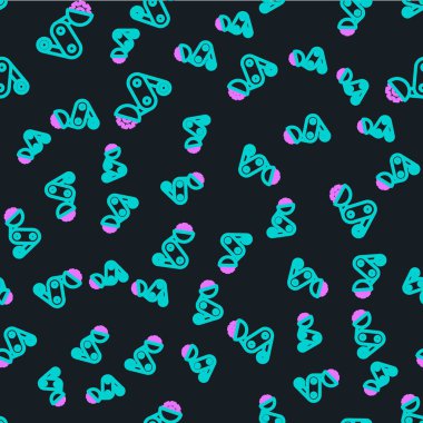 Raylı bisiklet arka hız katlama simgesi siyah arkaplanda izole edilmiş pürüzsüz desen. Vektör