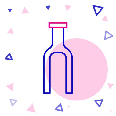 Çizgi bisiklet süspansiyon çatalı simgesi beyaz arkaplanda izole edildi. Spor ulaşımı yedek parça direksiyon. Renkli taslak konsepti. Vektör