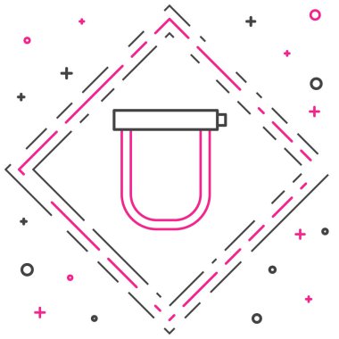 Bisiklet kilidi, beyaz arka planda izole edilmiş sanayi simgesi. Renkli taslak konsepti. Vektör