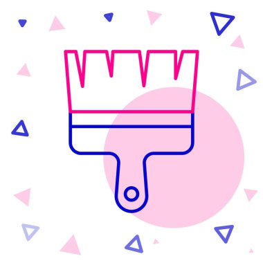 Çizgi fırçası simgesi beyaz arkaplanda izole edildi. Renkli taslak konsepti. Vektör