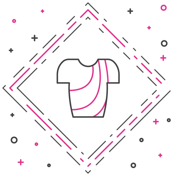 Line Cycling T-Shirt Symbol isoliert auf weißem Hintergrund. Radtrikot. Fahrradbekleidung. Buntes Rahmenkonzept. Vektor — Stockvektor