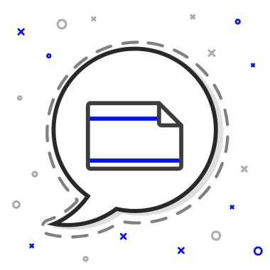 Beyaz arkaplanda izole edilmiş kıvrımlı köşe simgesi olan çizgi kağıdı yapıştırıcısı. Renkli taslak konsepti. Vektör