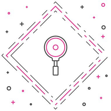 Hattı Kızartma simgesi beyaz arkaplanda izole edildi. Kızartma veya kızartma gıda sembolü. Renkli taslak konsepti. Vektör