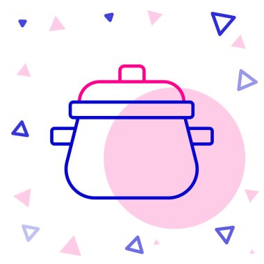 Çizgi Pişirme ikonu beyaz arkaplanda izole edildi. Haşlama ya da güveç besin sembolü. Renkli taslak konsepti. Vektör