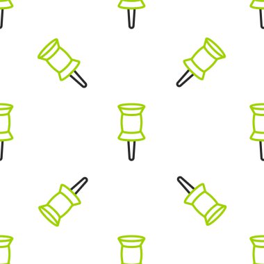 Line Push simgesi beyaz arkaplanda izole edilmiş pürüzsüz desen. Raptiye işareti. Vektör.