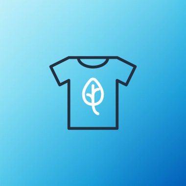 Hat Vegan tişört simgesi mavi arkaplanda izole edildi. Renkli taslak konsepti. Vektör.