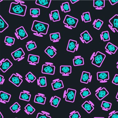 Büyükbaba simgesi, siyah arkaplanda iz bırakmadı. Vektör.