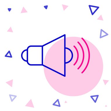 Hat Hoparlörü sesi, ses sembolü, beyaz arkaplanda izole edilmiş medya müzik simgesi. Renkli taslak konsepti. Vektör.