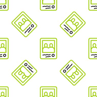 Line Family fotoğraf simgesi beyaz arkaplanda izole edilmiş kusursuz desen. Vektör.