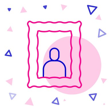 Masa simgesindeki çizgi çerçevesi beyaz arkaplanda izole edildi. Sevgililer Günü sembolü. Renkli taslak konsepti. Vektör.